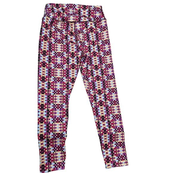 Free People Movement Womens Cropped Leggings Size M Multi Geometric NWOT‎ - Picture 2 of 8